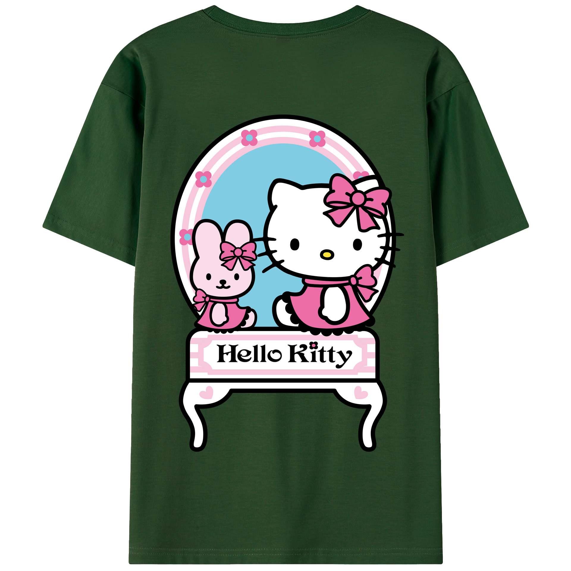 （画像用） Hello Kitty ハローキティ 綿100％半袖Tシャツ（背面プリント）